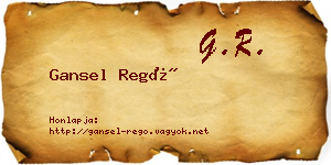 Gansel Regő névjegykártya